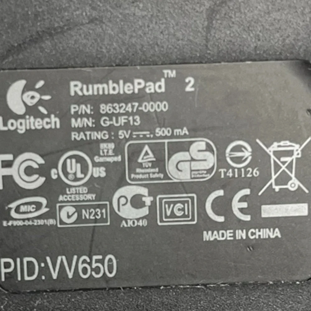 Logitech Rumblepad 2 Gamepad Wired Video Game USB Controller PC  863247-0000